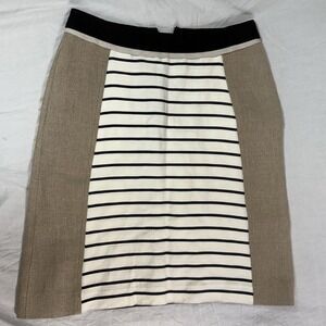 Derek Lam Design Nation Stripe Skirt Flax Hemp w/ pockets Sustainable Italy Sz 0